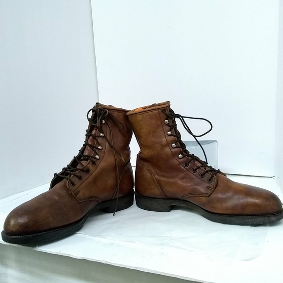 Durango Combat Boots Brown Leather Men's Loop Lace Up Size 13D - Picture 3 of 11